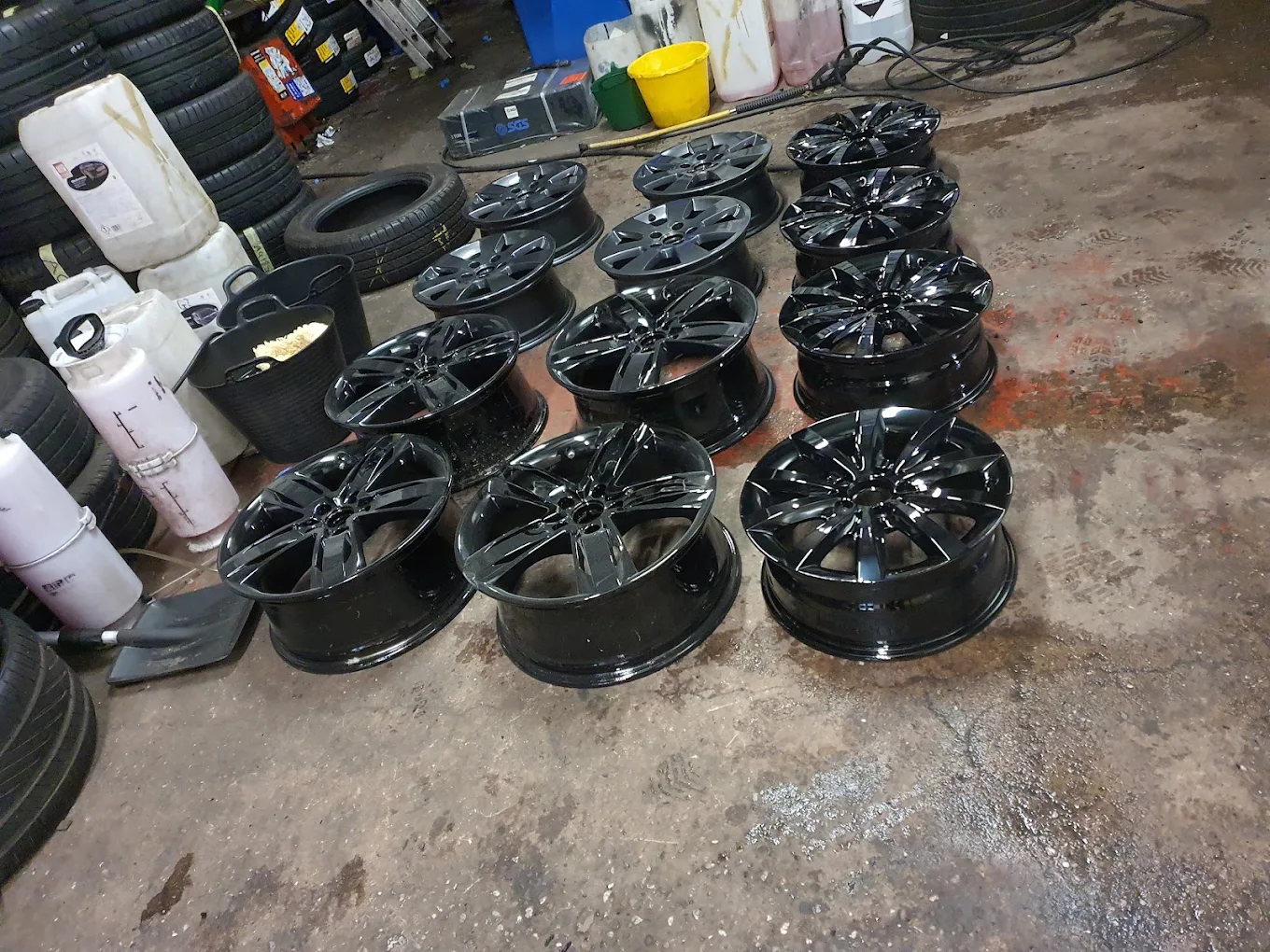 New wheel and tyre ready for mobile fitting
